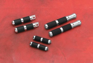 ACCUTRONIX FOOT PEGS FRONT RIGID RUBBER CHROME - Bild 2