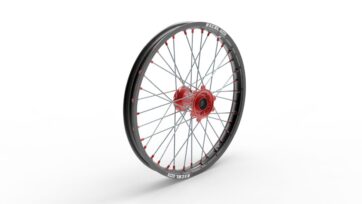 WHEEL ASSEMBLY MX-EN SPORT FRONT 1.60" X 21" ALUMINUM RED