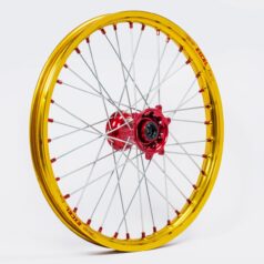 WHEEL ASSEMBLY ELITE MX-EN FRONT 1.60"x21" ALUMINIUM RED | GOLD
