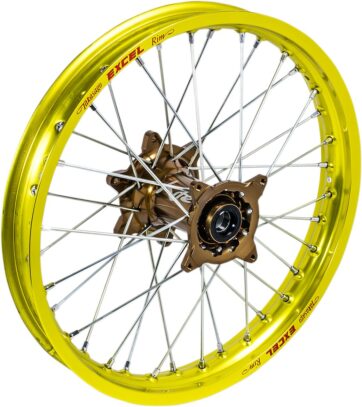 WHEEL ASSEMBLY ELITE MX-EN REAR 2.15"x19" ALUMINIUM YELLOW | DARK BRONZE