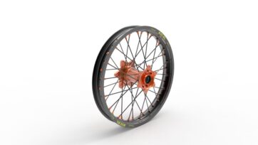 WHEEL ASSEMBLY ELITE MX-EN REAR 2.15"x18" ALUMINIUM ORANGE