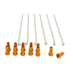 SPOKES & NIPPLES 19" REAR ALUMINIUM REPLACEMENT KIT SILVER | ORANGE