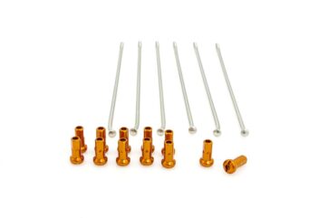 SPOKES & NIPPLES 19" REAR ALUMINIUM REPLACEMENT KIT SILVER | ORANGE