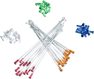 SPOKES & NIPPLES 19" REAR ALUMINIUM REPLACEMENT KIT SILVER | ORANGE - Bild 2