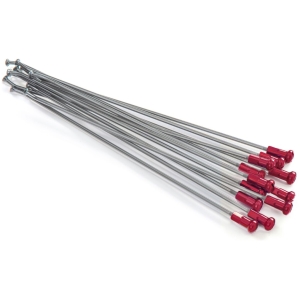 Spokes & Nipples Kit 18" Rear Alumium Silver|Red
