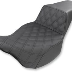 2-UP SEAT STEP UP LS FRONT|REAR VINYL|SADDLEGEL™ PLAIN BLACK