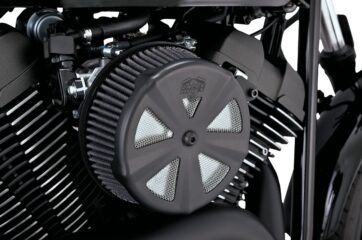 AIR CLEANER COVER FOR VO2 NAKED SKULLCAP CROWN BLACK - Bild 2