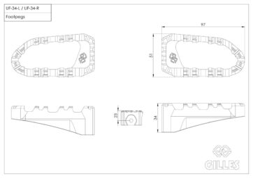 FOOTREST KIT PRO-X BK UF34 - Bild 3