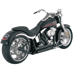 V&H SHORTSHOTS STAGGERED Svart Till Softail 86-11