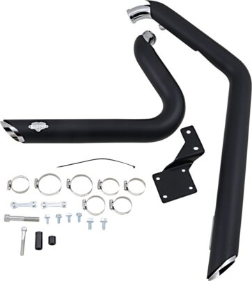 V&H SHORTSHOTS STAGGERED Svart Till Softail 86-11 - Bild 2
