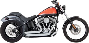 V&H SHORT SHOTS STAGGERED Krom Till Softail Heritage, Deluxe,Slim , Fatboy12-17