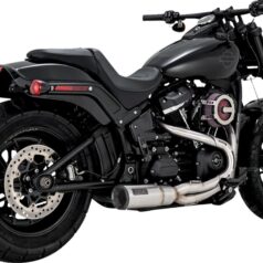 V&H 2-1 Upsweep Short  Borstat stål Till Softail  2018+