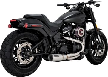 V&H 2-1 Upsweep Short  Borstat stål Till Softail  2018+