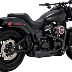 V&H High Output 2-1 Svart Till Softail 2018+