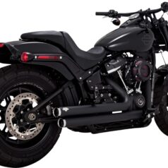 V&H Big-Shots Staggered.Svart.Till Softail 2018+