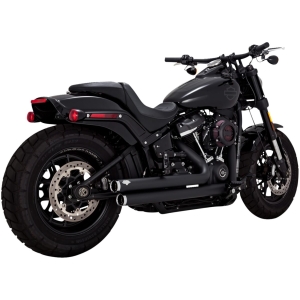 V&H Big-Shots Staggered.Svart.Till Softail 2018+