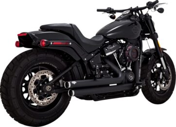 V&H Big-Shots Staggered.Svart.Till Softail 2018+