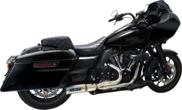 V&H 2-1 HI OUTPUT Borstat stål Till Harley Touring 2017+