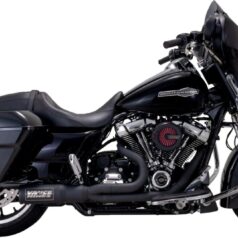 V&H 2-1 HI OUTPUT Svart Till Harley Touring 2017+
