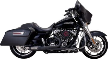 V&H 2-1 HI OUTPUT Svart Till Harley Touring 2017+