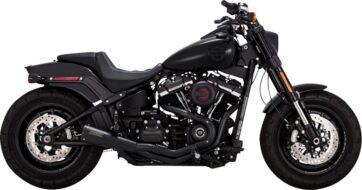 V&H 2-1 Upsweep Svart till Softail 2018+