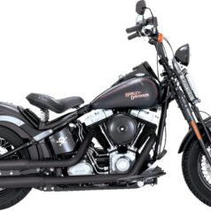 MUFFLERS 3" TWIN SLASH BLACK DLX CRSBNS SLM