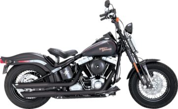 MUFFLERS 3" TWIN SLASH BLACK DLX CRSBNS SLM