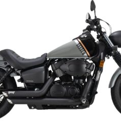 EXHAUST SHORTSHOTS STAGGERED HONDA SHADOW BLACK