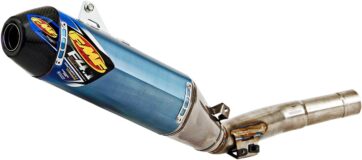 FACTORY 4.1 RCT SLIP-ON MUFFLER TITANIUM & CARBON BLUE ANODIZED YAMAHA