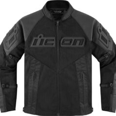 JKT MESH AF LTHR CE BK LG