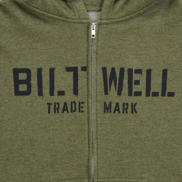 HOODIE STENCIL ZIP OLIVE LG - Bild 4