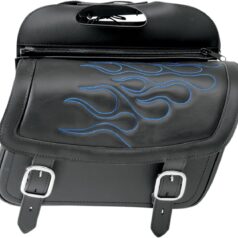 HIGHWAYMAN BLUE FLAME TATTOO SADDLEBAGS JUMBO