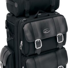 SISSY BAR BAG EXPANDABLE TEXTILE BLACK