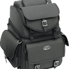 DRESSER BACK SEAT SISSY BAR BAG SYNTHETIC LEATHER BLACK