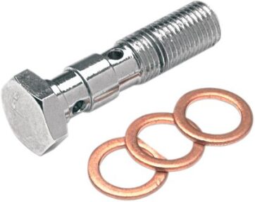 BANJO BOLT DOUBLE LONG CHROME LENGTH 39,1mm 3/8x24 JIC/UNF