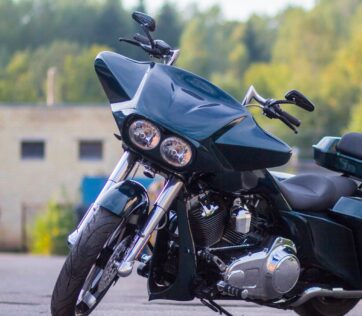 Bolt-on Kylar Cover till Harley Davidson Touring 2009-2016 med Rejkad Ram/Gaffel - Bild 2
