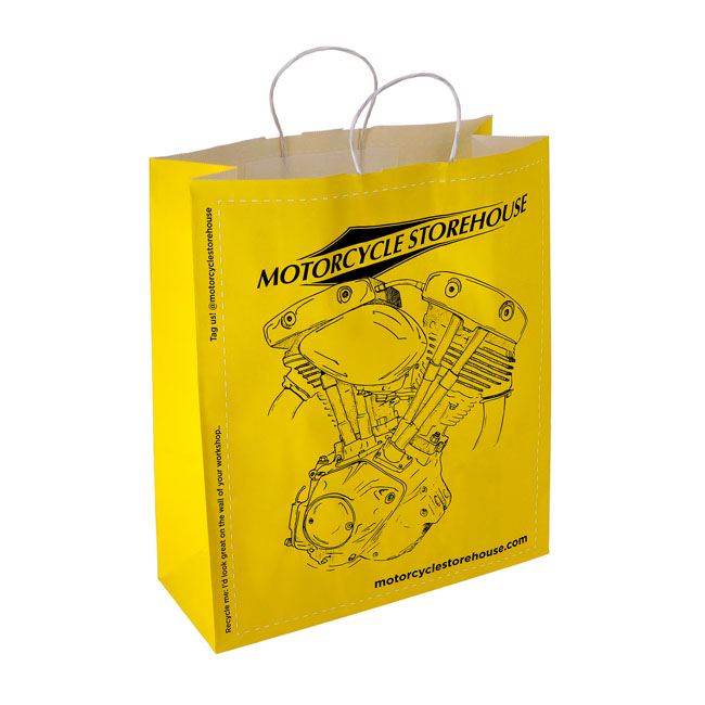 Motorcycle Storehouse, logo carrier bag paper