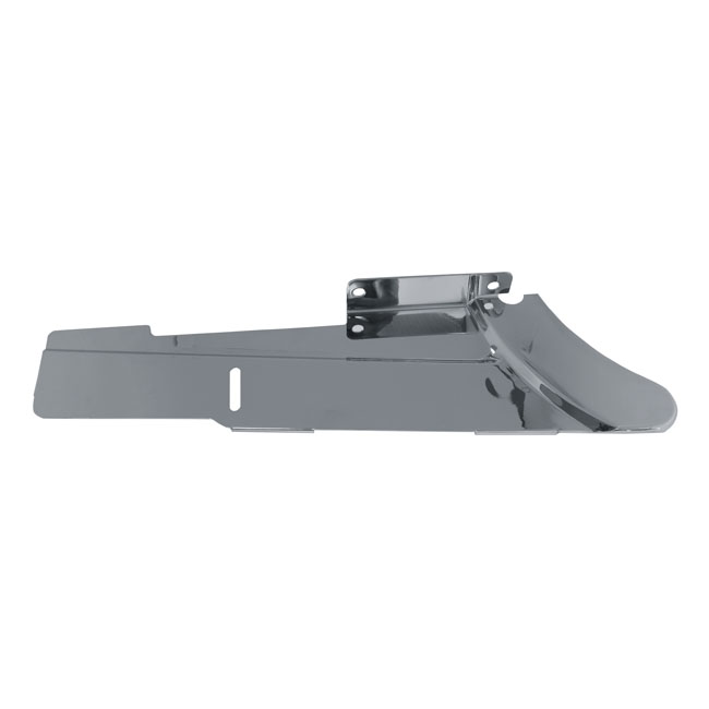 Lower rear belt guard. Chrome - 91-99 Dyna med 61t remskiva