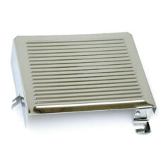 Battery side cover, ribbed. Chrome - 1965 Panhead; 66-69 Early Shovel