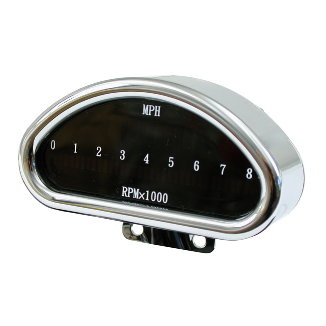 Electronic CNC aluminum speedometer (MPH) chrome - Universal