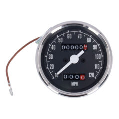 FX speedometer MPH. 2:1 ratio. Early style face - 73-84 FX; XL Sportster 1973. Med ansikte i tidig stil