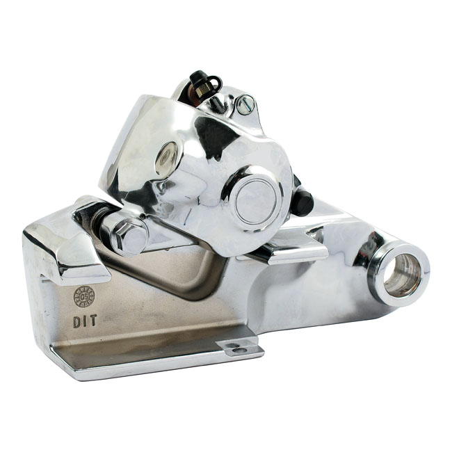 Brake caliper with bracket, rear. Chrome - 05-06 XL Sportster