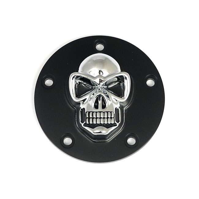 Skull point cover. Black/Chrome - 99-17 Twin Cam