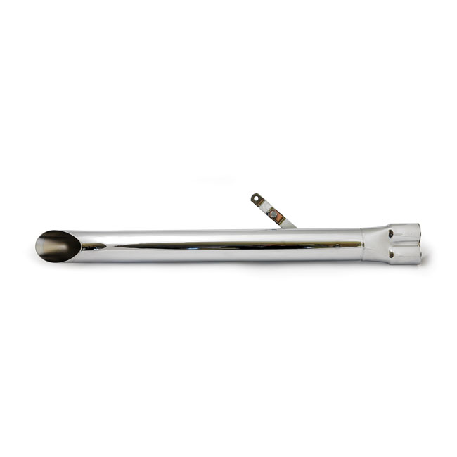 Turn out Shovel style universal muffler 30" long chrome - 1 3/4" diameter samlingsrör.