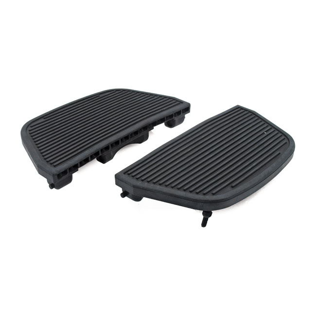 Passenger floorboard pads. Black - L86-24 FLT/Touring; 86-24 FL Softtail; 06-17  Dyna. (Modeller med traditionellt formade passagerargolvbrädor)