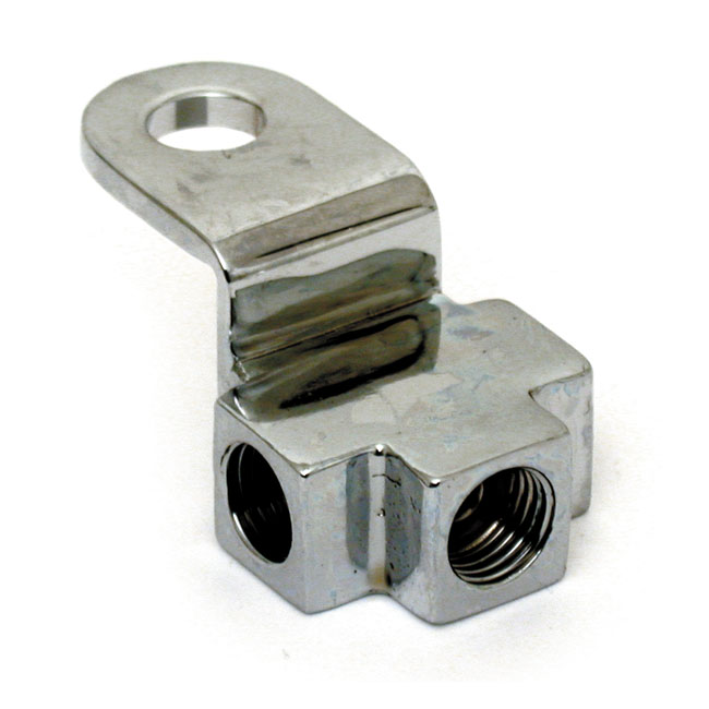 Brake tee, front. Chrome - 82 XL Sportster; 80-82 FXWG; 82-E83 FXR