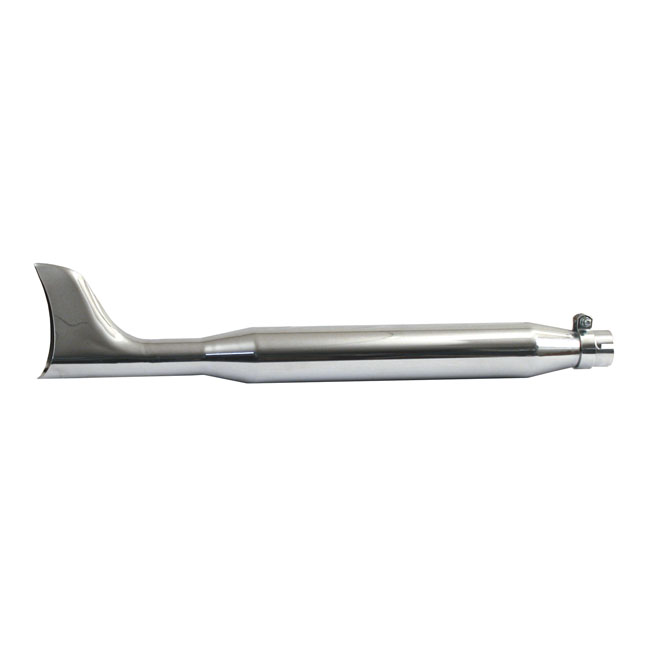 Fishtail universal muffler 30" long chrome - 1 3/4" grenrörs diameter