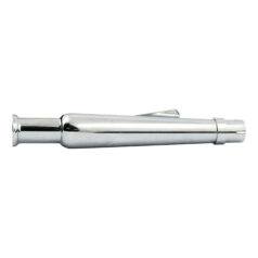 Trumpet universal straight muffler 18-1/2" long chrome - 1 3/4" diameter samlingsrör.