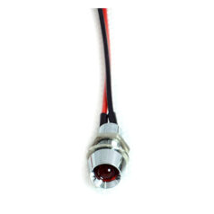 Custom LED indicator light. 1/4", red - 12V anpassade applikationer