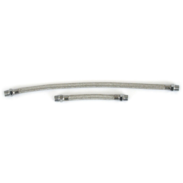 Shovel rocker box oil line kit. Braided stainless - 66-84 Shovelhead
